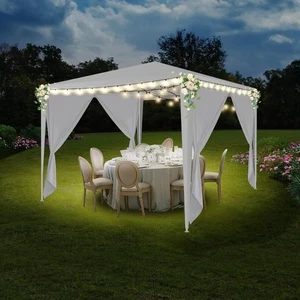 Pavillon 3x3m wasserdicht stabil Winterfest, Partyzelt mit Abnehmbare Wänden # - Bild 1 von 7