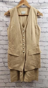 Vintage 90er Ann Taylor Leinenmischung Weste Shorts Pullover Größe 2 Small - Bild 1 von 8