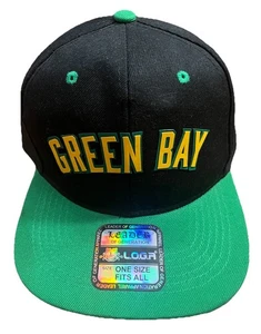 Green Bay Snapback Mütze schwarz & grün Flat Bill Cap Leader of Generation Neu mit Etikett - Bild 1 von 6