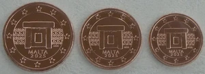 1+2+5 Cent Kursmünzen Malta 2025 st. - Bild 1 von 1
