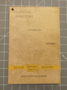 SELTEN 1954 ADRIAN MICHIGAN TELEFONBUCH TELEFONBUCH  - Bild 1 von 9