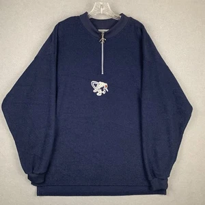 Vintage AND1 Sweatshirt 1/4 Zip Blue Baggy Streetwear Textured Logo Mens L RARE - Picture 1 of 15