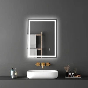 24x32'' LED Bathroom Mirror Wall Vanity Mirror Dimmable Anti-fog Front Backlit - Picture 1 of 12