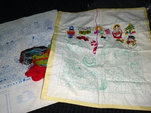 Vtg Needle Treasures Christmas Is Coming Crewel Embroidery Kit STARTED - Picture 1 of 8