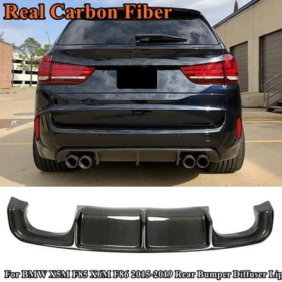 Диффузор кромка заднего бампера из настоящего углеродного волокна для BMW X5M F85 X6M F86 2015-2019 США - Изображение 1 из 4