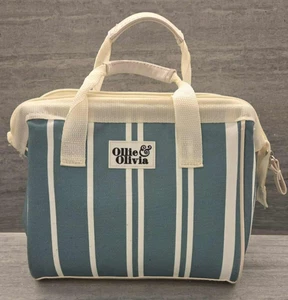 Ollie & Olivia Lunch Tote. Green & White Stripes - Great Condition - Picture 1 of 4