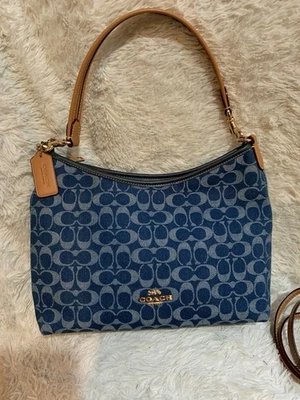 Coach Laurel Signature Denim Shoulder Crossbody Bag Purse - Image 1 of 4