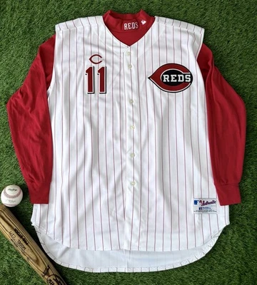 Barry Larkin Cincinnati Reds 2001 Vintage Auténtico Chaleco Jersey 56 y Camiseta Interior Foto 1 de 4
