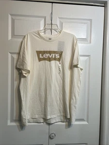 NWT Levi’s Men's T-Shirt Size XXL Short Sleeves Cream w/Red Tab Logo - Picture 1 of 6