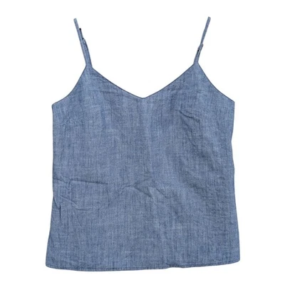 Top J.CREW Cambray Cami Mujer Azul Sin Mangas Correas Ajustables Forrado Talla 2 Foto 1 de 4
