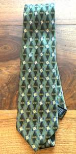 Oleg Cassini Silk Tie Green Blue Abstract Necktie - Picture 1 of 6