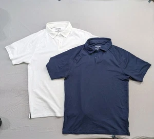 Set Paar Rhone Herren Poloshirt Delta Pique Performance Strick Golf S weiß & marine - Bild 1 von 7