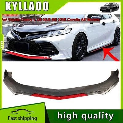 Kit de alerón/cuerpo divisor de parachoques delantero rojo fibra de carbono para Toyota Camry Foto 1 de 4