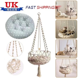 Cat Hammock Macrame Cat House Cat Swings Bed Cushion Wall Hanging -- - Picture 1 of 27