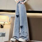 Loose Wide Leg Pants Heart Pattern Loose Pants  Spring and Autumn