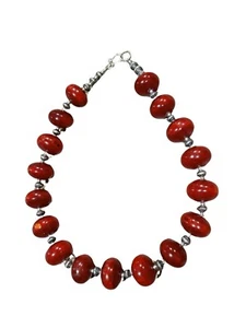 African Maroon Amber Necklace (17 Beads)-African Goddess - Picture 1 of 5