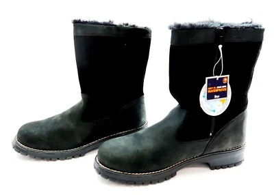 New BASS EVELYN Womens Boots Size 9 M Black Leather Side Zipper Waterproof  - Image 1 of 4