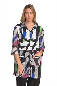 Joseph Ribkoff Style 212108 Size UK10 Black/Wht/Multi Jacket Original price £295 - Picture 1 of 5