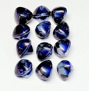 9 blau schwarz irisierende dreieckige Schaftknöpfe 1986 The Collection La Mode 3/8" - Bild 1 von 10