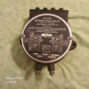 OLOF Reverse Phase Relay    For Elevator Use, Etc.  440V  60 Cycle - Picture 1 of 2