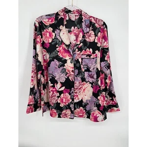 Pijama floral Victoria Secret Top manga larga abotonada camisa para dormir ropa de salón - Imagen 1 de 10