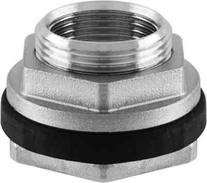 3/4" NPT Female Thread Bulkhead Water Tank Fitting, 304 Stainless Steel - Picture 1 of 5