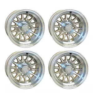 Set of 4, Golf Cart Wheels RHOX 10" Phoenix Machined & Pearl Golf Cart Wheels - Picture 1 of 2