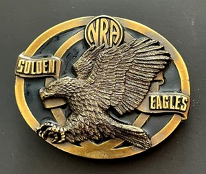 Hebilla de cinturón de metal Golden Eagles de la Asociación Nacional de Rifles de la NRA de colección en caja - Imagen 1 de 3