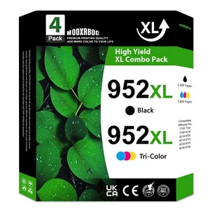 Cartuchos de tinta de alto rendimiento 952XL (paquete de 4, negro/cian/magenta/amarillo) - Imagen 1 de 1