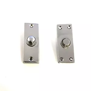 Solid Polished Chrome Victorian Door Bell Chime Push Button Press - Picture 1 of 5