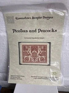 Queenstown Sampler Designs Cross Stitch Pattern Chart PICOTEES AND PEACOCKS - Picture 1 of 3