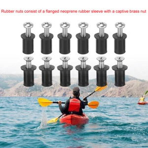 M5 Rubber Well Nuts With Screw Fastener Motorcycle Windscreen Rivet Kayak Canoe - Picture 1 of 10