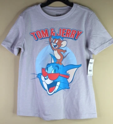 Tom And Jerry Logo Patriotic Graphic Cat Mouse T-Shirt Boys Size XS (4-5) - Image 1 of 4