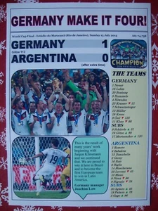 Germany 1 Argentina 0 - 2014 World Cup Final - souvenir print - Picture 1 of 1