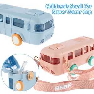 Car Straw Water Cup 500ml Bus Water Bottle with Shoulder Strap Kids Small ◌+ - Picture 1 of 21