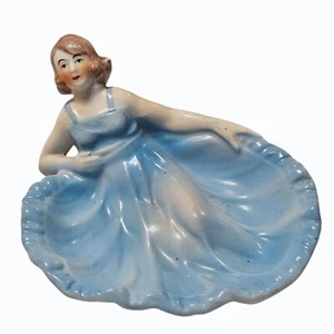 Vintage "Liegende Dame" Porzellan Schmuckschale Seifenschale Tschechoslowakei 4,5" - Bild 1 von 9