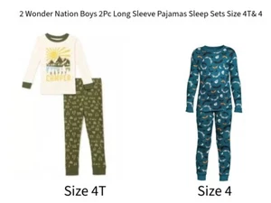2 Wonder Nation Boy 2 Pieces Each Long Sleeve Pajamas Sleep Sets Size 4T & 4 NEW - Picture 1 of 5