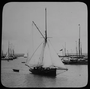 BOTE DE PESCA Nº1 KINGSTOWN IRLANDA FECHA 1889 Magic Lantern Slide FOTO - Imagen 1 de 3