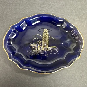 VINTAGE SOUVENIR TRAY FROM PISA ITALY WITH GOLD TRIM - Picture 1 of 10