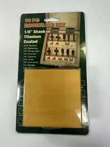 1/8" Shank Titanium Coated 10 PC. Router Bit Set - Picture 1 of 10