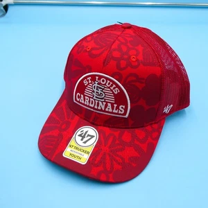 '47 Brand St Louis Cardinals Youth Hat Boys Red Snapback Trucker Mesh MLB New - Picture 1 of 6