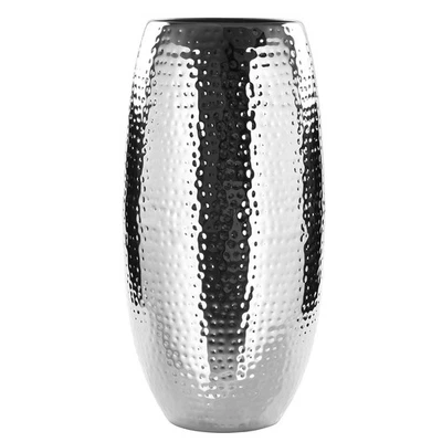 Fink Boden-Blumenvase 40x20 cm Eisen versilbert gehämmert Bodenvase für Blumen - Bild 1 von 4