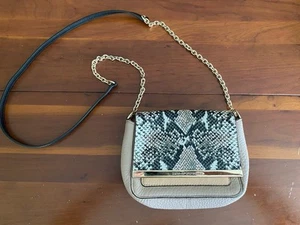 Diane Von Furstenberg Cross Body Handbag Light Pink & Snakeskin Print - Picture 1 of 16