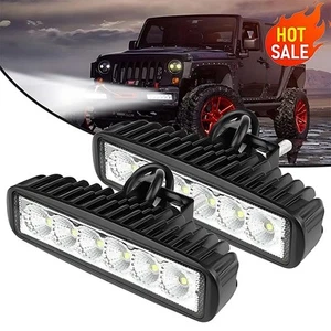 2x 6 pulgadas LED barra de luz de trabajo lámpara antiniebla de inundación 18W para conducir camión todoterreno SUV ATV - Imagen 1 de 10