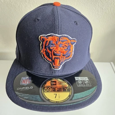 NFL Chicago Bears GSH New Era 59FIF темно-синий шляпа крышка размер 71⁄2 медведь логотип новый - Изображение 1 из 4