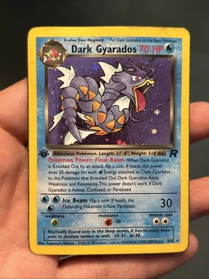 Pokemon TCG Dark Gyarados 8/82 1st Edition Holo Team Rocket Rare-DMG(Water?) - Image 1 of 4