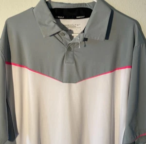 Nike Golf Tour Performance Dri Fit Polo Men's Size L Gray White pink casual golf - Picture 1 of 7