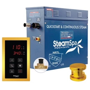 SteamSpa OAT900-A Oasis 9 KW QuickStart Steam Bath Generator - Gold - Picture 1 of 12