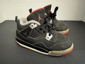 Toddler Air Jordan 4 Retro Athletic Shoes 'Bred' 2012 308500 089 - Size 8c - Picture 1 of 9