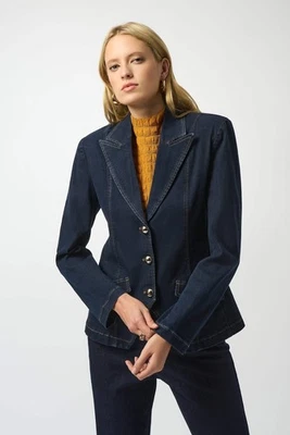 Chaqueta Blazer Joseph Ribkoff Indigo Ajustada Elastizada Denim 253982 Foto 1 de 4